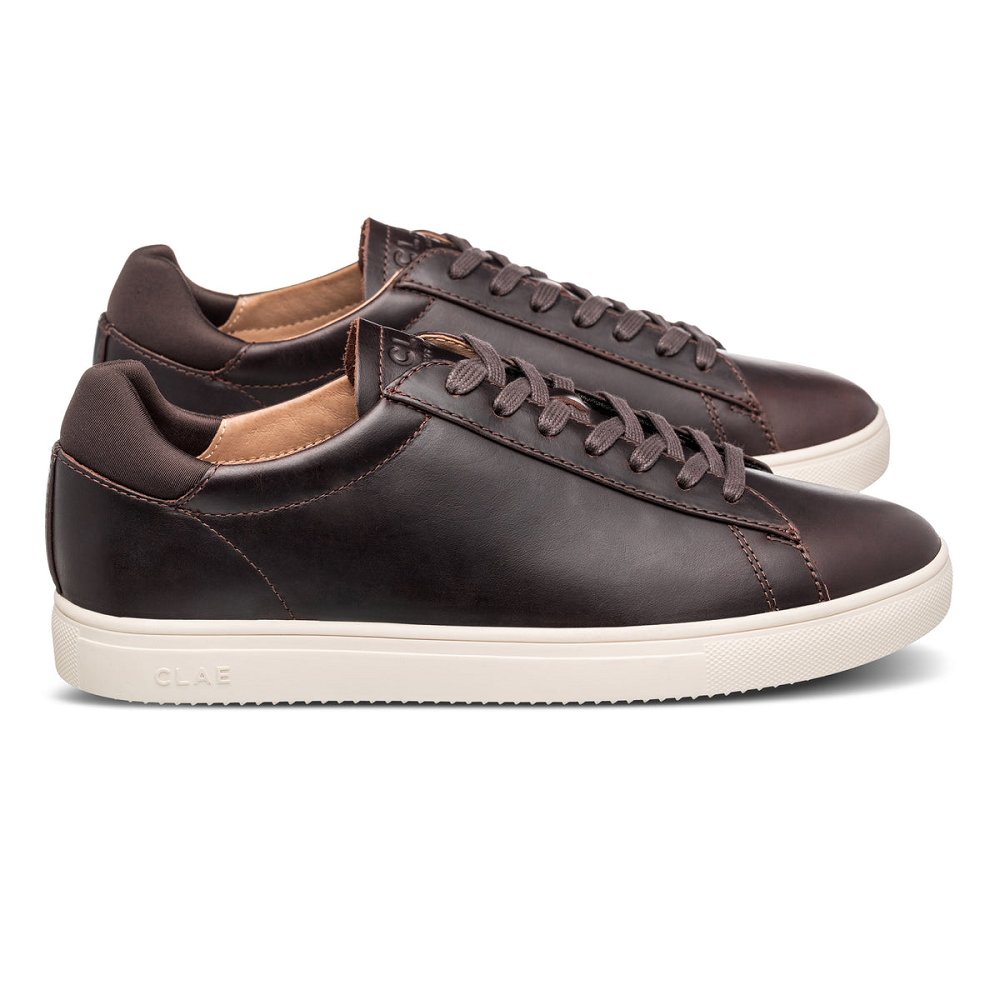 CLAE BRADLEY ESSENTIALS Shoes Womens USA384-M05 In Walrus Brown Leather